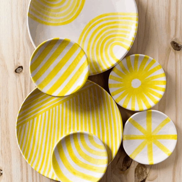 Petite Assiette à Motif RAYON Jaune