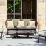 VincentSheppard_KodoLoungeChairKodoLoungeSofaKodoCocoonKodoCoffeeTableSlateMorrocanBrown_CushAlmond_MatchaGreen_Pea