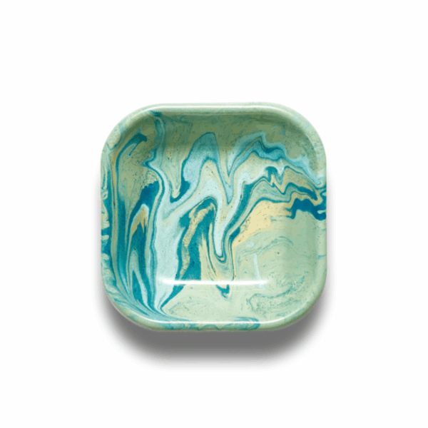 Assiette carrée menthe