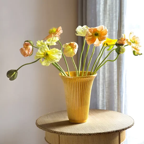 vase daisy jaune ambre