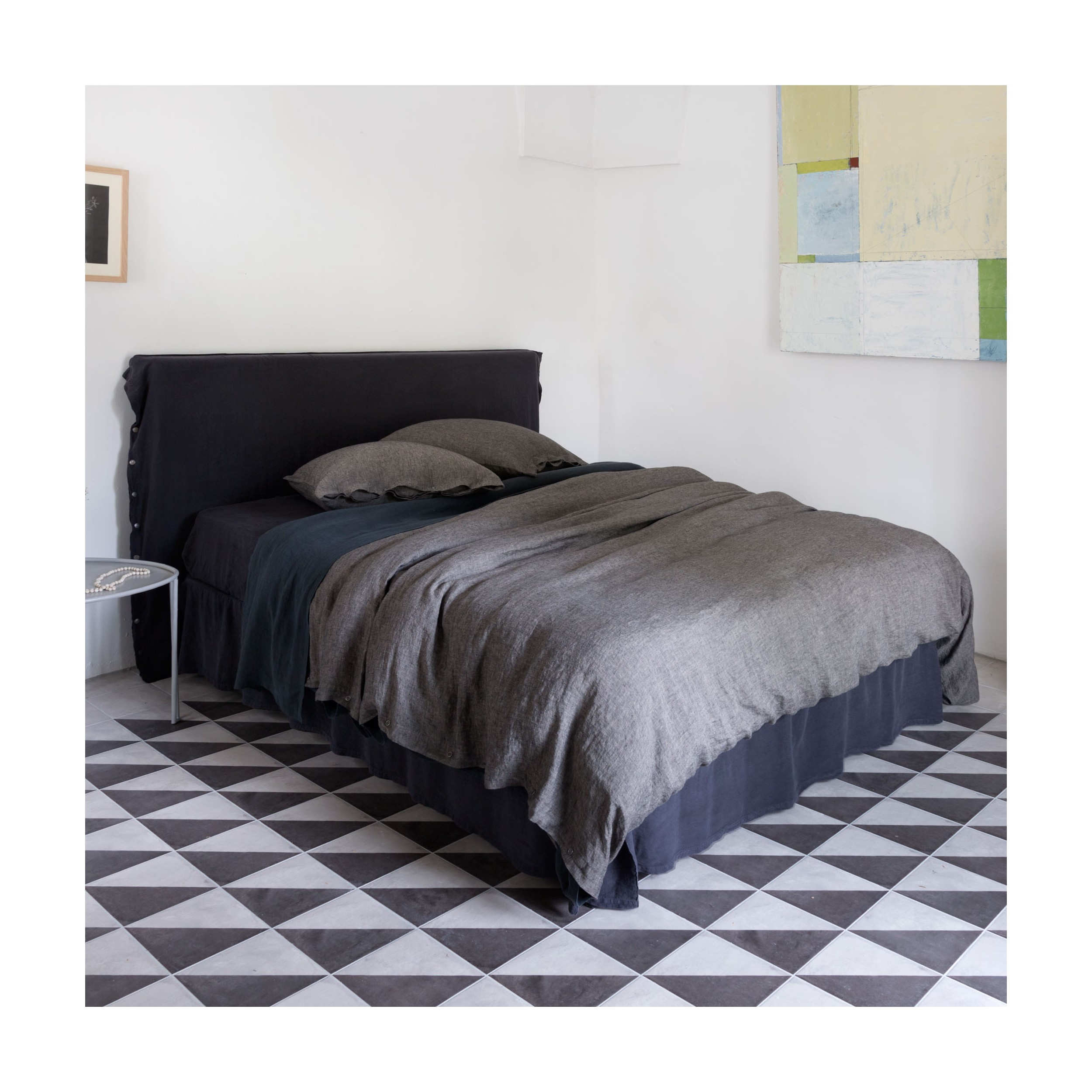 HOUSSE NOIR FUME LISSOY HOUSSE DE TETE DE LIT