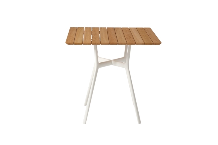 Branch SQ Table White-Teaktop
