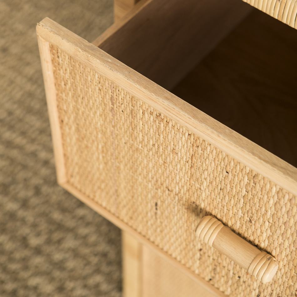 commode en rotin simone mahe