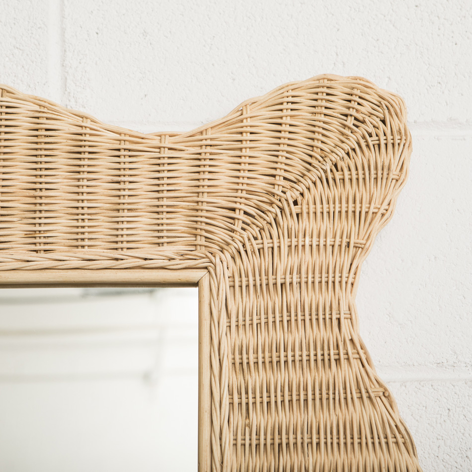 MIROIR EN ROTIN FESTONNÉ DHALIA MAHE