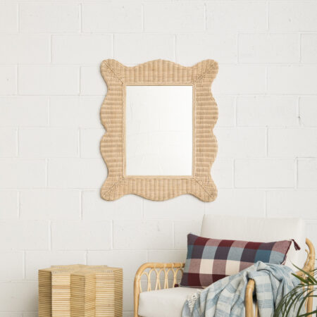 MIROIR EN ROTIN FESTONNÉ DHALIA MAHE